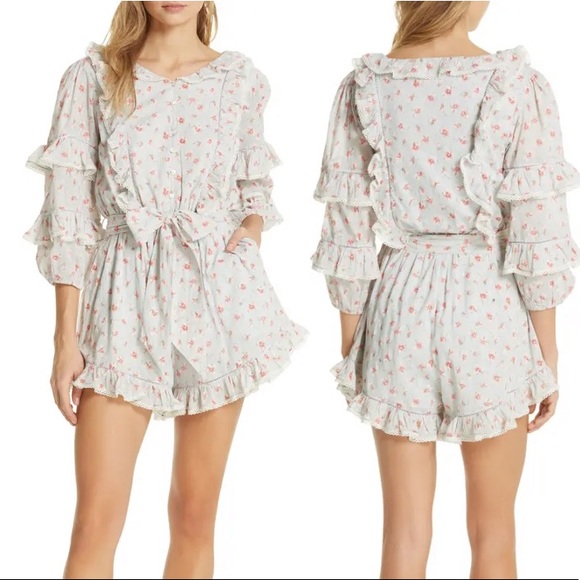 Love Sam Pants - Love Sam floral ruffle romper